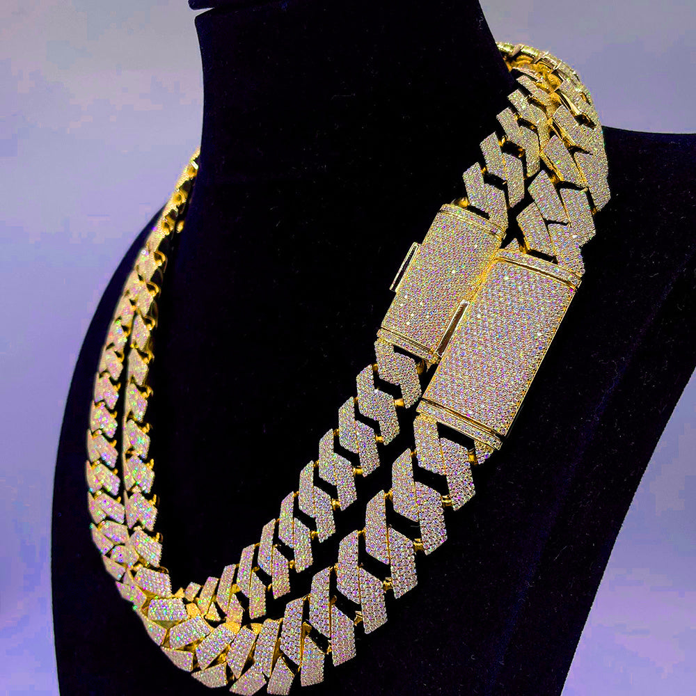 Moissanite Cuban Link Chain Necklaces S925 Silver - Beuti-Ful