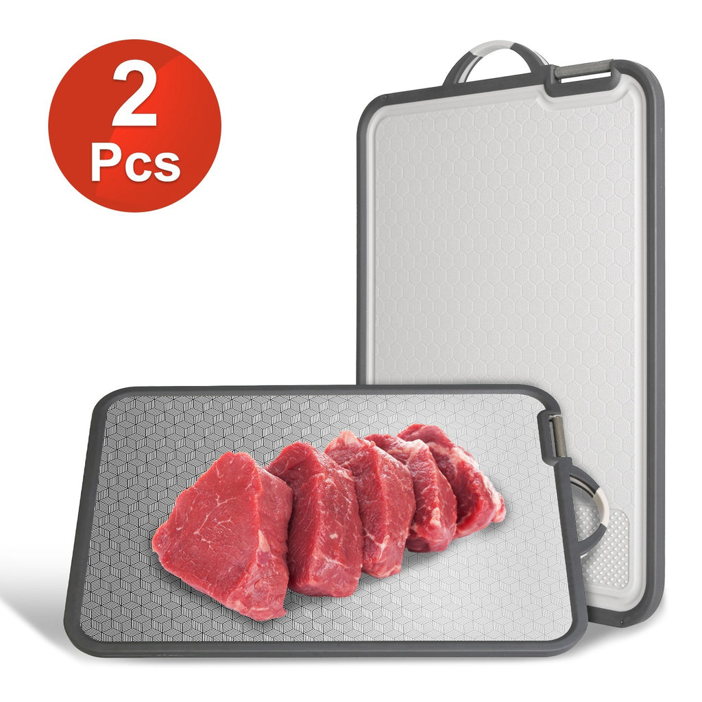 2Pcs Double Sided Cutting Board Stainless Steel Mesh Design With Grinding Zone Knife Sharpener Handle Dishwasher Safe