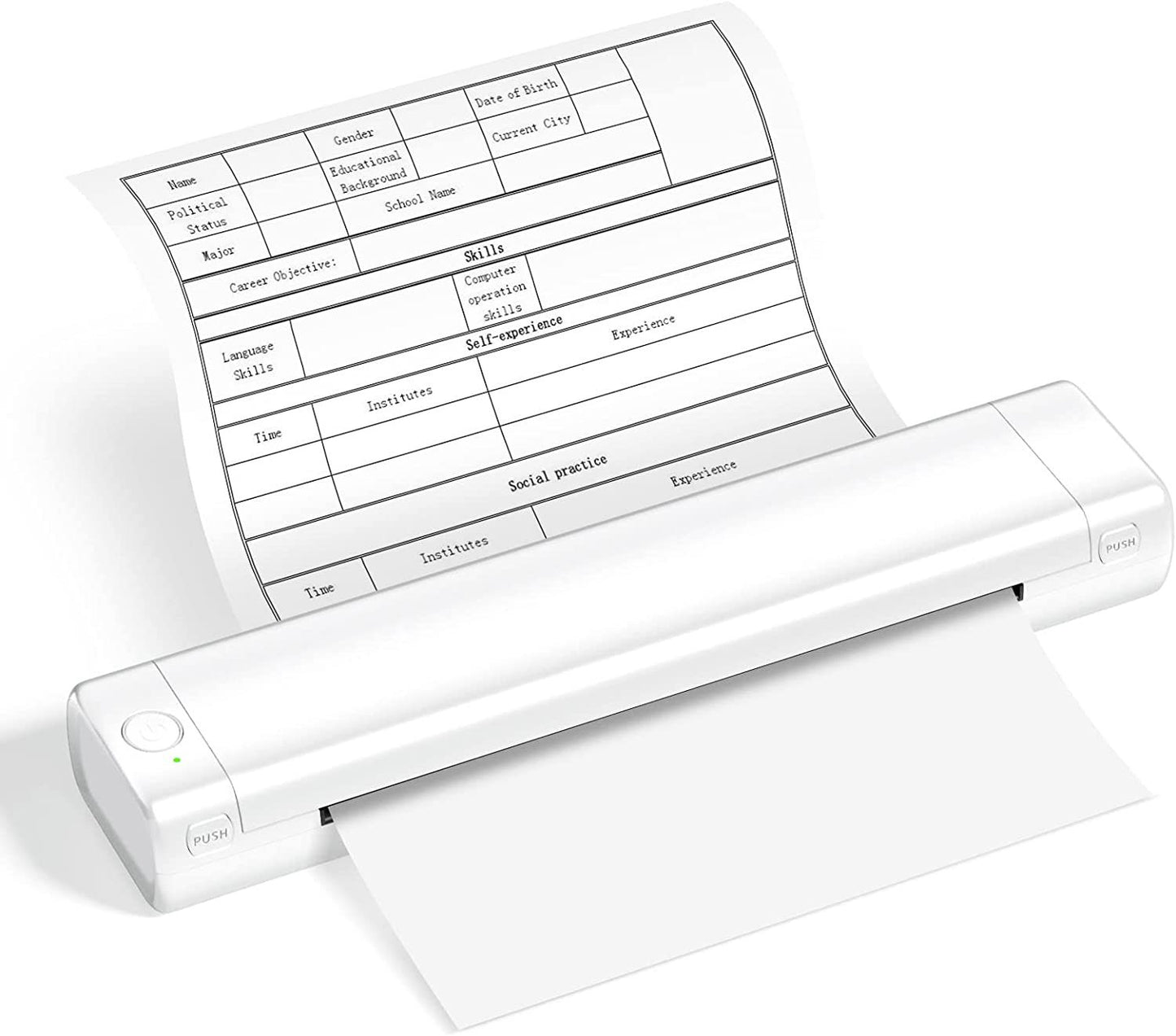 Kleiner Mini-Hausaufgabenpapier-Tintenfreier tragbarer A4-Thermodrucker für falsche Fragen