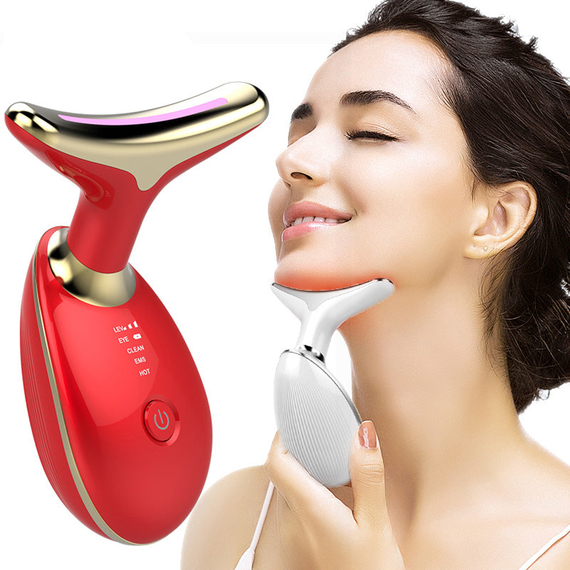 EMS Thermal Neck Lifting And Tighten Massager Electric Microcurrent Wrinkle Remover - Beuti-Ful