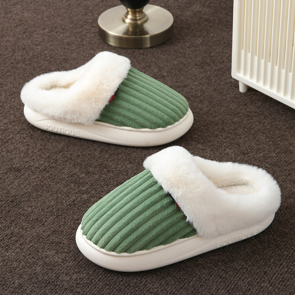 Plush Slippers Winter Thickened Coral Couple