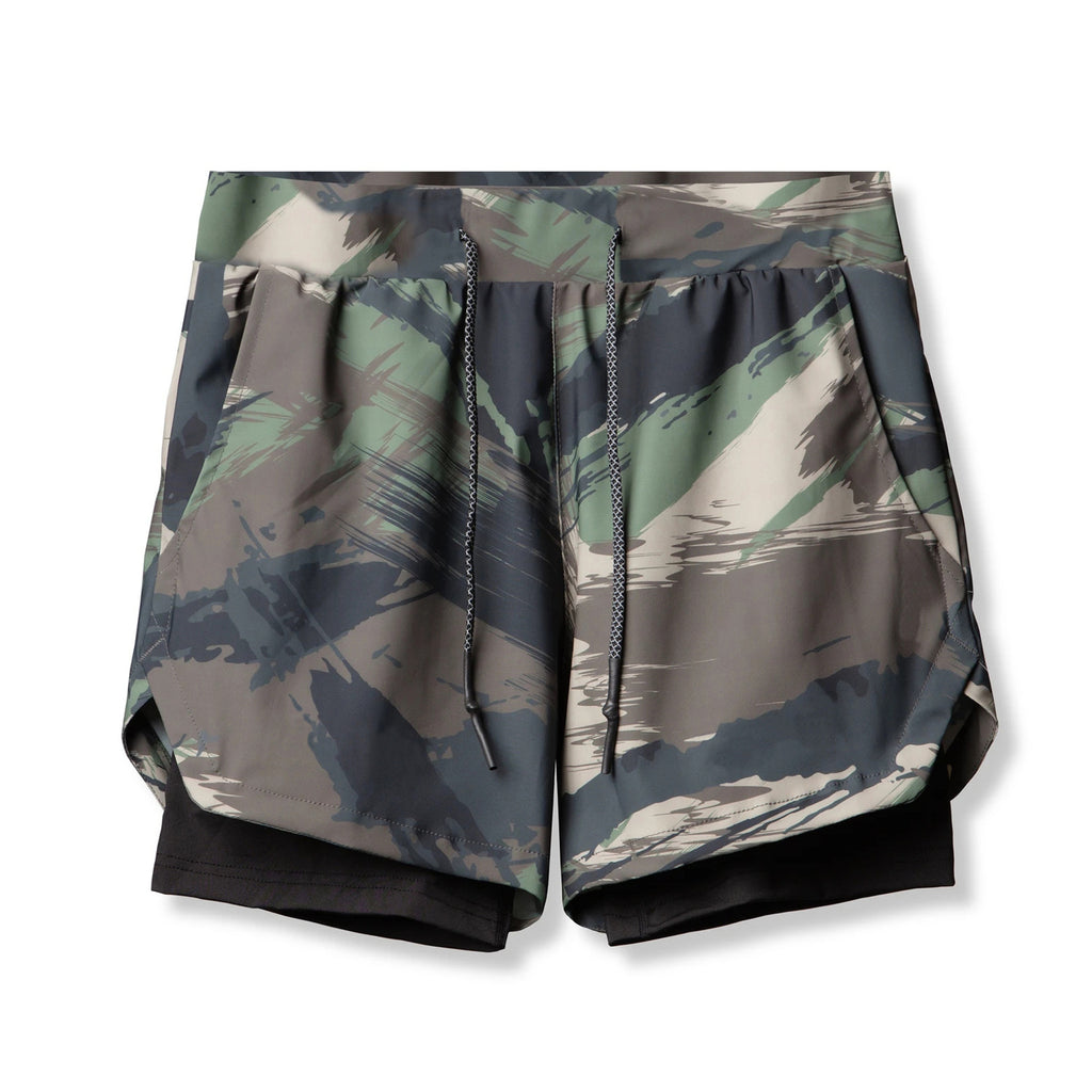 New Foreign Trade Double-layer Sports Shorts Men's Running Training Woven Shorts Fashionable Camouflage Basketball Shorts - Beuti-Ful