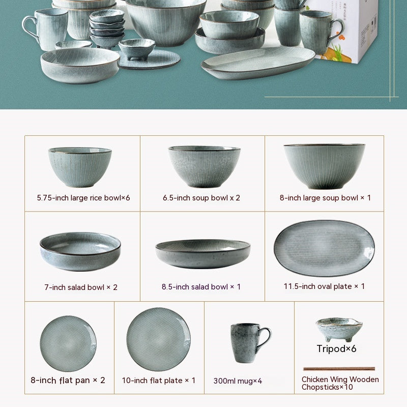 Household Ceramic Bowl And Tableware Set