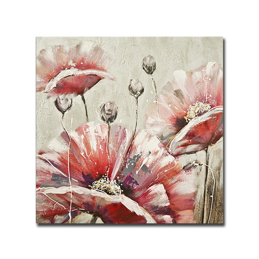 Frameless White Flower Wall Art Oil Painting