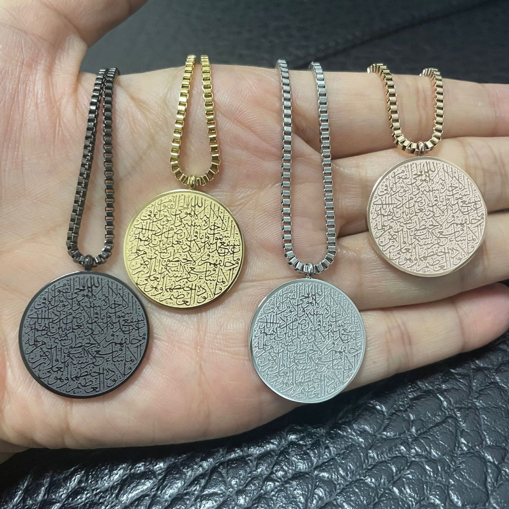 Stainless Steel Arabic Disc Necklace Bracelet - Beuti-Ful