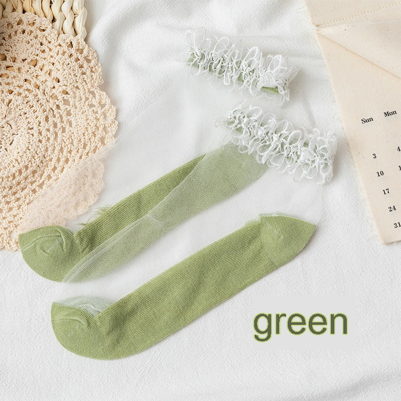 Women's Spring Summer Transparent Socks