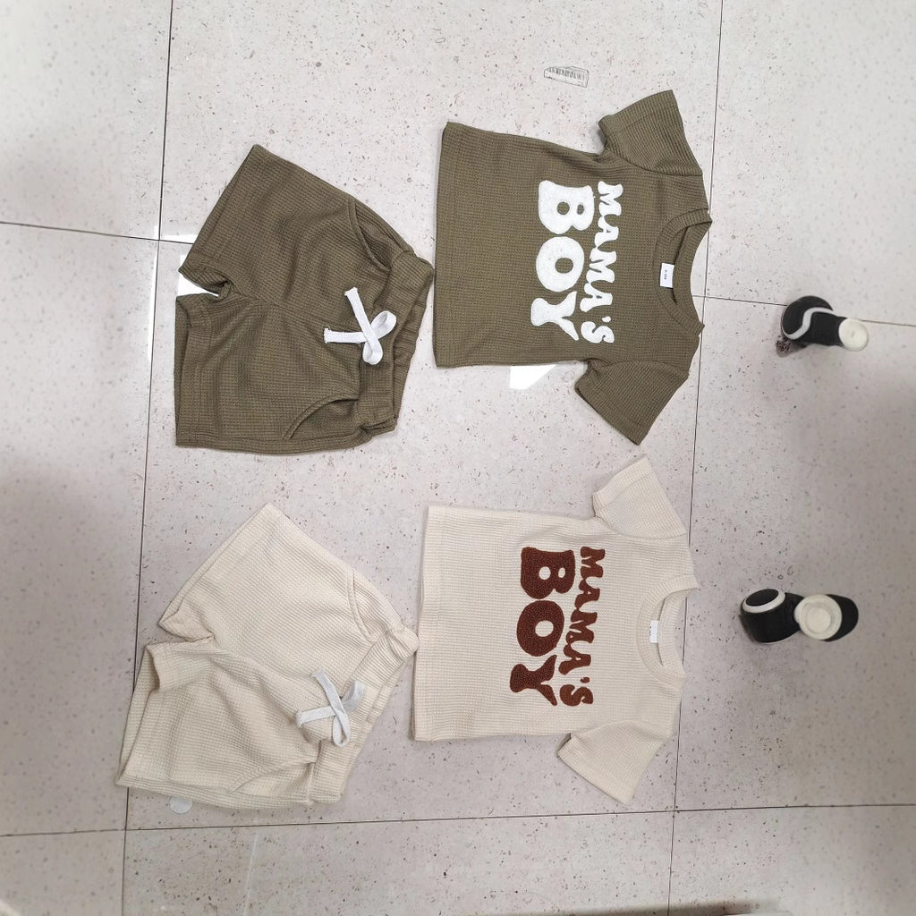 Embroidery Short Sleeve Shorts Suit