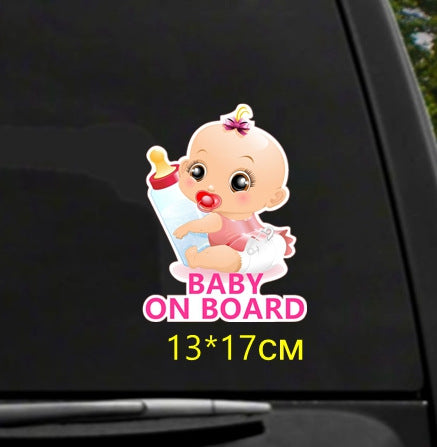 Baby On Board Princess Bottle Car Reflective Sticker - Beuti-Ful