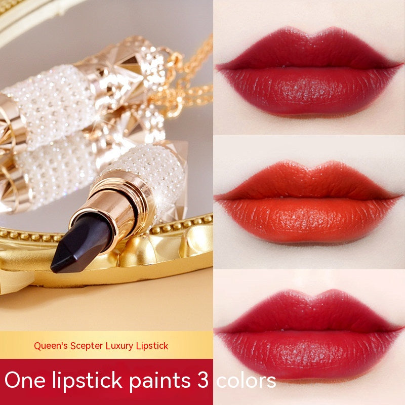 Queen Truncheon Three-color Lipstick Matte Finish Moisturizing Lipstick - Beuti-Ful