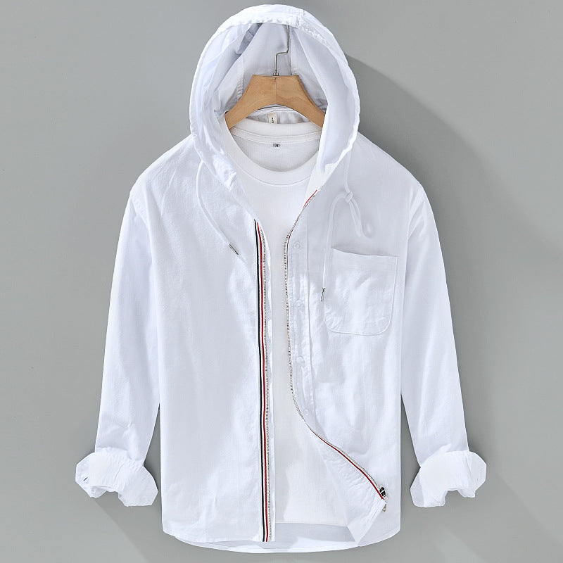 Cotton Hooded Shirt Coat American Casual Men - Beuti-Ful