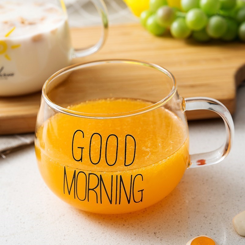 Pyrex Glass With Put Milk Cup Breakfast Cup