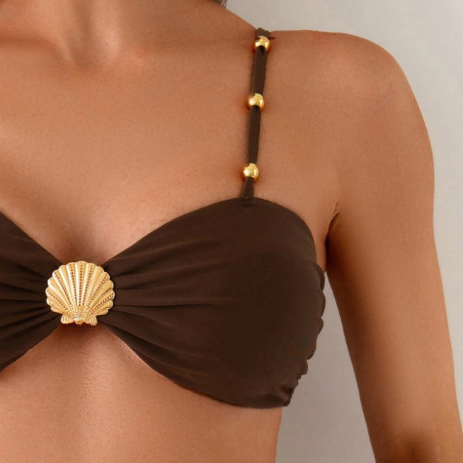 Solid-Color Strapless Tube Top Swimsuit For Women - Beuti-Ful