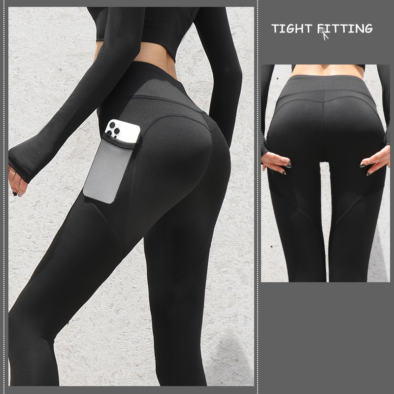 Gym Sport Seamless Leggings With Pockets Push Up High Waist Pants