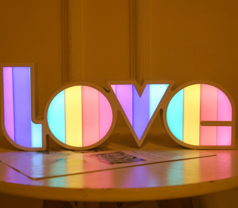 Valentines Day Decor LED LOVE Light Valentines Day Gift For Girlfriend Bithday Wedding Party Decoration Romantic Wedding Decor - Beuti-Ful
