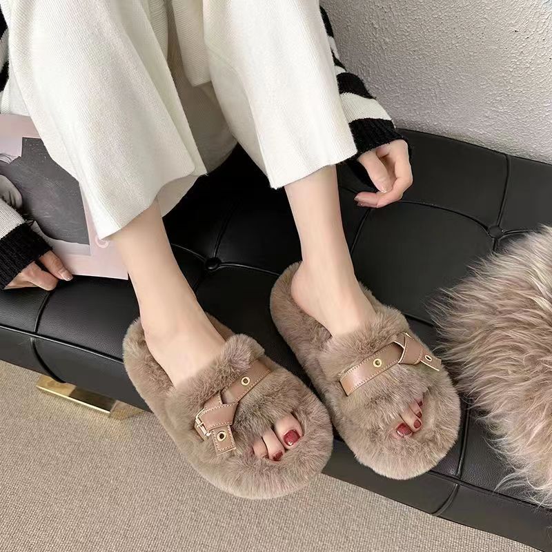 Fluffy Slippers Women's Flat Slippers - Beuti-Ful