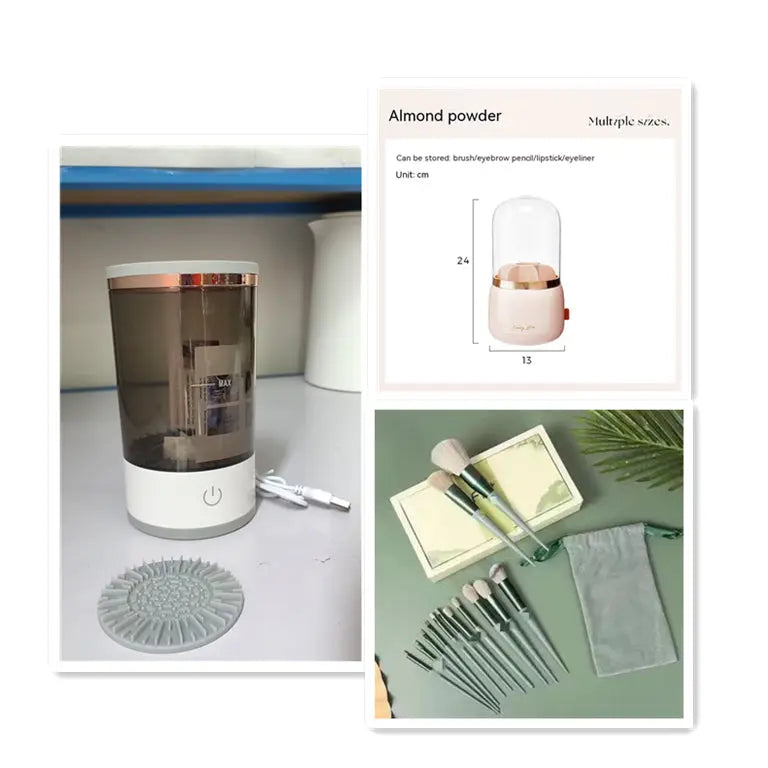 Women Eye Shadow Brush Cleaning Tool Portable Electric Makeup Brush Cleaner Machine With USB Charging Automatic Cosmetic Brush - Beuti-Ful