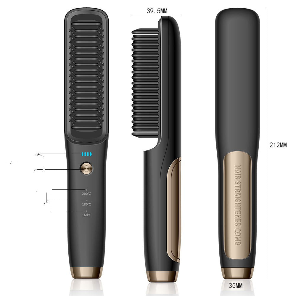 Wireless Rechargeable Cordless Hair Straightener Brush - Beuti-Ful