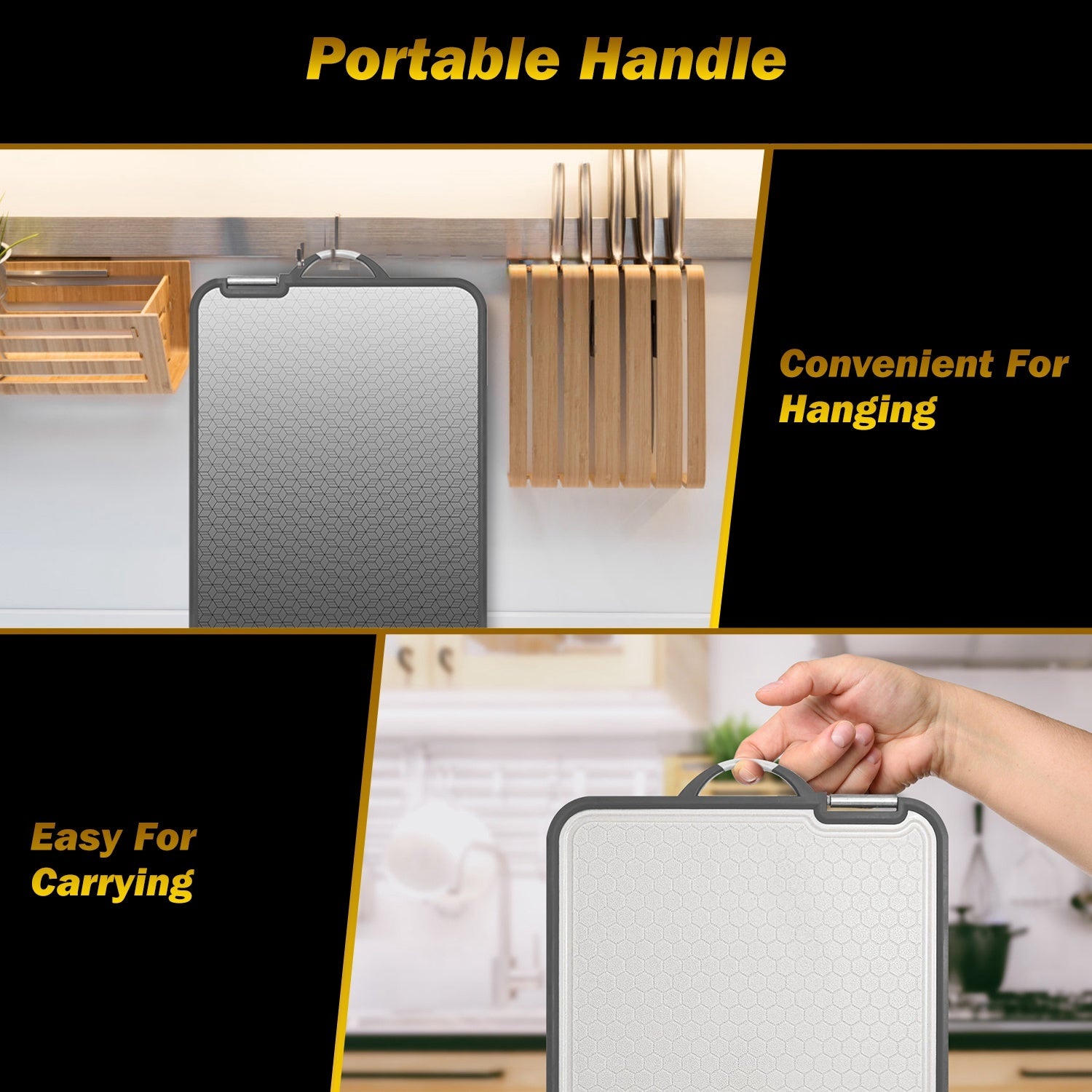 2Pcs Double Sided Cutting Board Stainless Steel Mesh Design With Grinding Zone Knife Sharpener Handle Dishwasher Safe