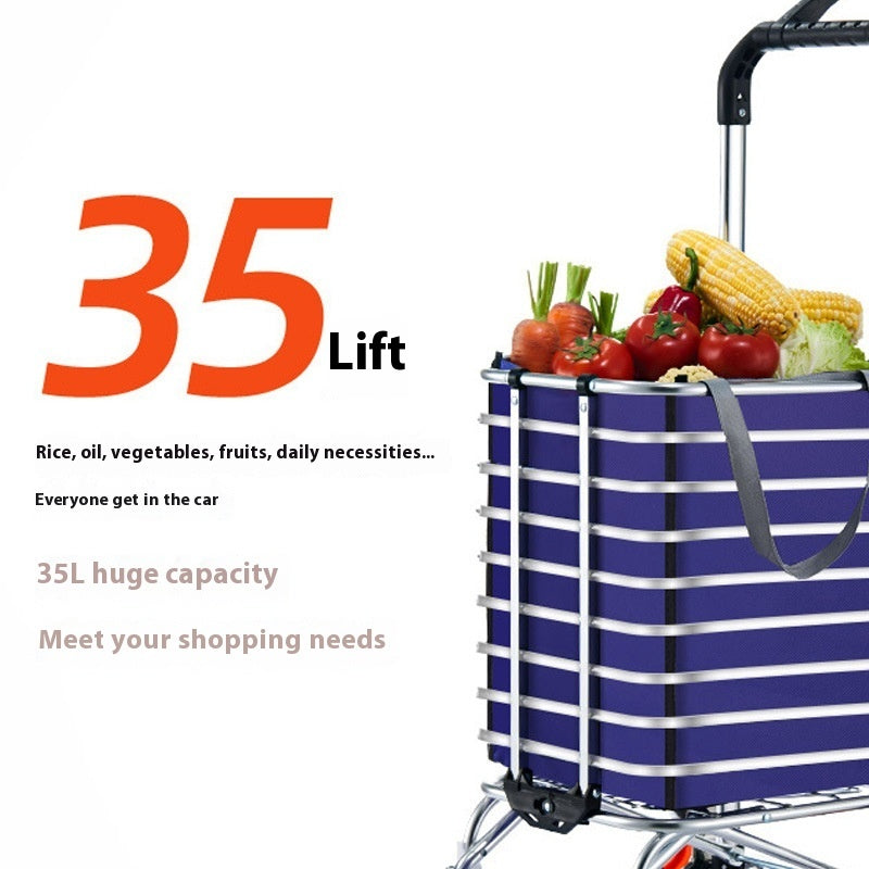 Small Pull Cart Household Aluminum Alloy Shopping Cart - Beuti-Ful