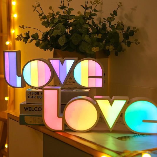 Valentines Day Decor LED LOVE Light Valentines Day Gift For Girlfriend Bithday Wedding Party Decoration Romantic Wedding Decor - Beuti-Ful