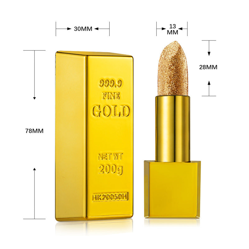 Velvet Matte Non-stick Cup Is Not Easy To Fade Fashionable Shiny Gold Powder Lipstick - Beuti-Ful