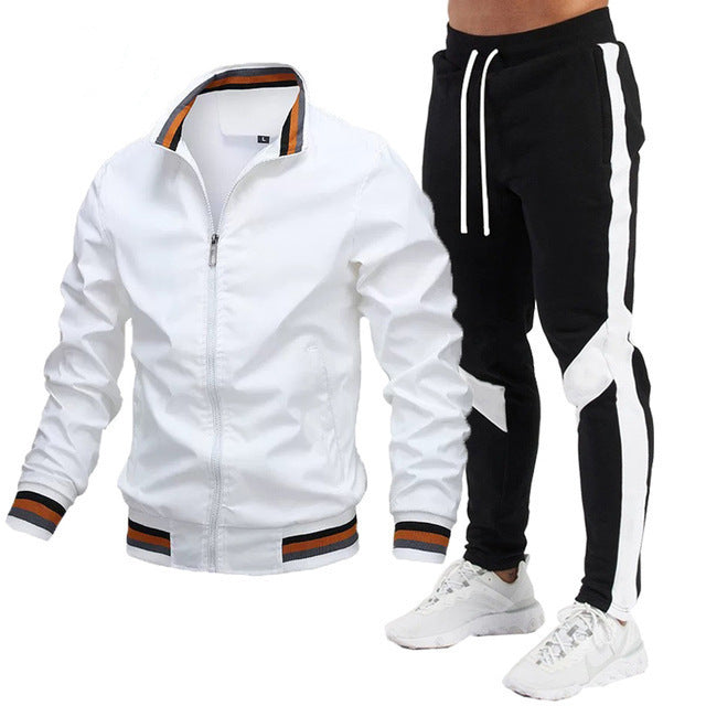 Sweatpants Running Sports Teen Jacket Stitching Suit - Beuti-Ful