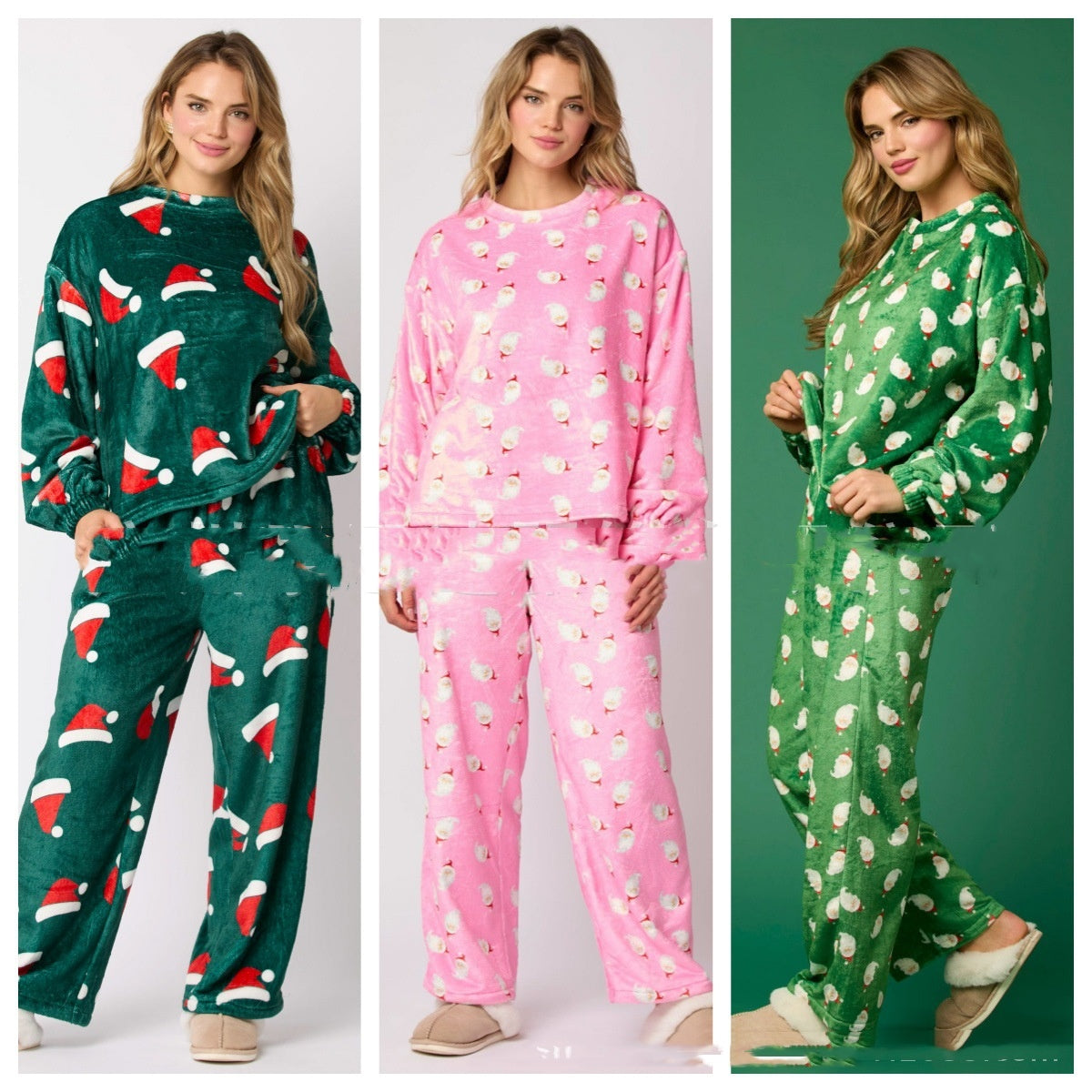 Casual Flannel Pajama Sets For Women 2 Piece Cute Long Sleeve Matching Lounge
