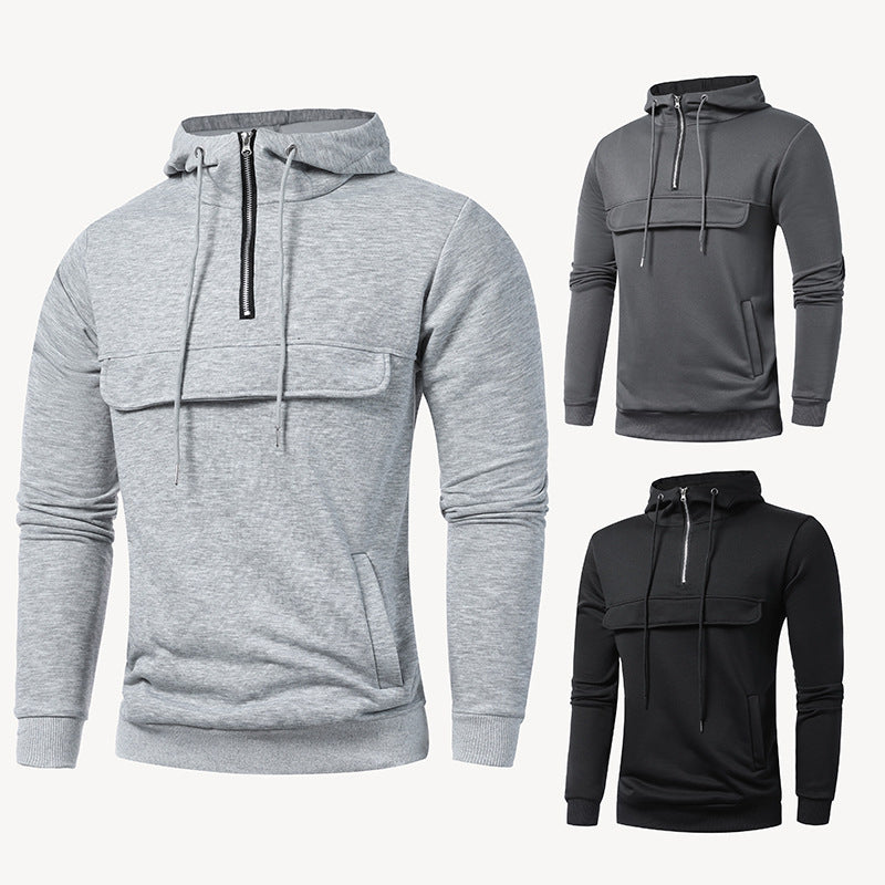 Men's Casual Sports Solid Color Hoodie - Beuti-Ful