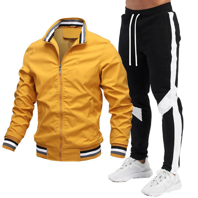 Sweatpants Running Sports Teen Jacket Stitching Suit - Beuti-Ful