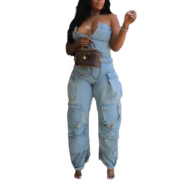 Single-breasted Multi-pocket Workwear Jumpsuit - Beuti-Ful